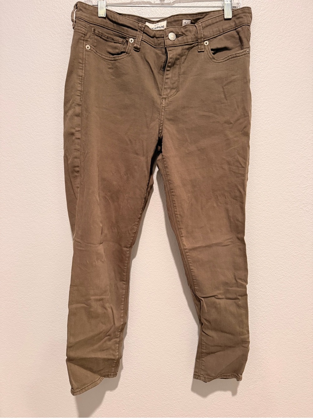 Lucky Brand Olive Green Ava Crop Casual Pants size 10